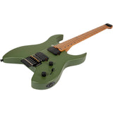 Spira S-400 MGR Headless S-Style Elektrische Gitaar HH Villain Humbuckers Roasted Poplar Satin Green