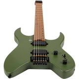 Spira S-400 MGR Headless S-Style Elektrische Gitaar HH Villain Humbuckers Roasted Poplar Satin Green