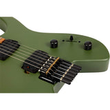 Spira S-400 MGR Headless S-Style Elektrische Gitaar HH Villain Humbuckers Roasted Poplar Satin Green