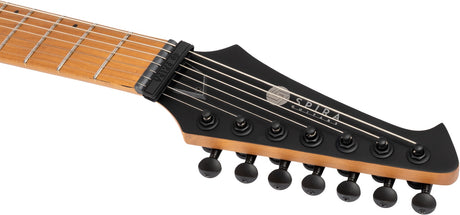 Spira S-607 ABK 7-snarige Elektrische Gitaar Swamp Ash Black met Stainless Steel Frets