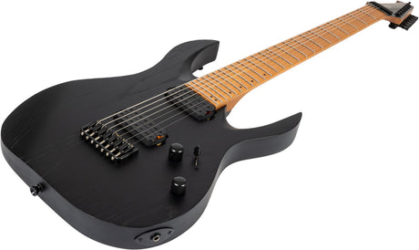 Spira S-607 ABK 7-snarige Elektrische Gitaar Swamp Ash Black met Stainless Steel Frets
