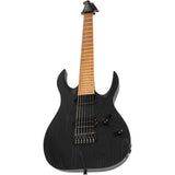 Spira S-607 ABK 7-snarige Elektrische Gitaar Swamp Ash Black met Stainless Steel Frets