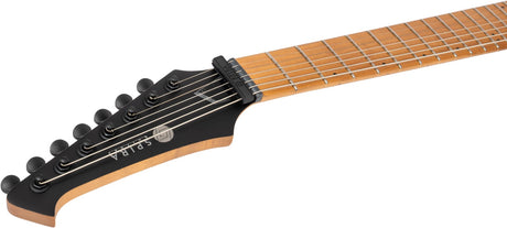 Spira S-607 ABK 7-snarige Elektrische Gitaar Swamp Ash Black met Stainless Steel Frets