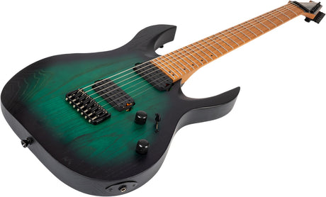 Spira S-607 AGR 7-snarige Elektrische Gitaar Swamp Ash Green met Stainless Steel Frets