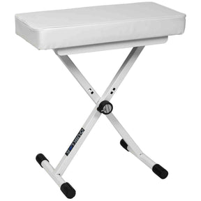 QUIKLOK BX8WH-BB Keyboard Bank – Verstelbaar 480-580 mm, Wit Kunstleer, Opvouwbaar