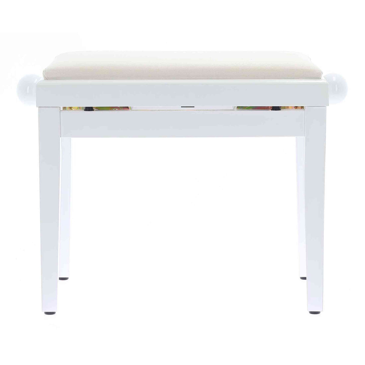 QUIKLOK PB010WH Piano Bank – Verstelbaar 480-570 mm, Fluwelen Zitting, Hoogglans Wit