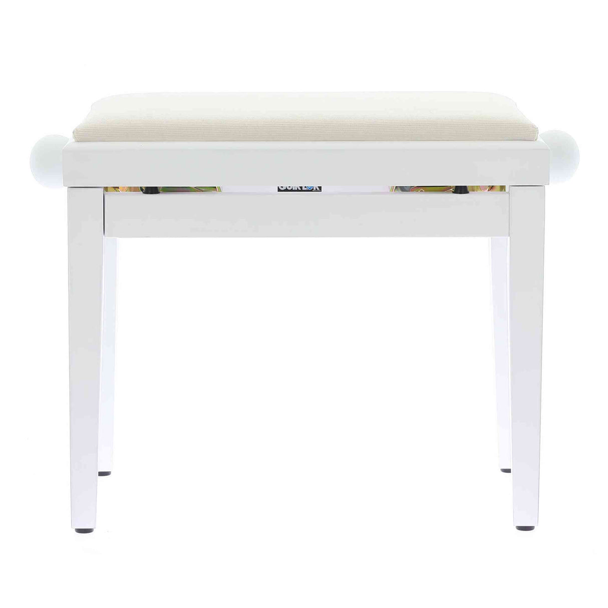 QUIKLOK PB010WHS Piano Bank – Verstelbaar 480-570 mm, Fluwelen Zitting, Mat Wit