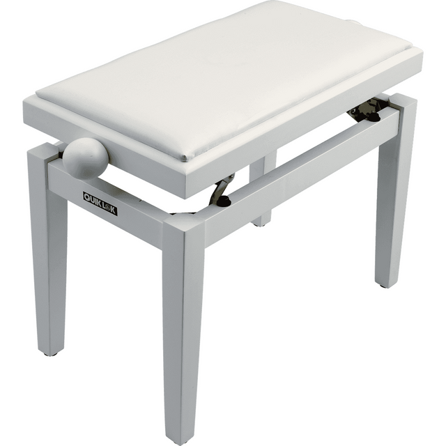 QUIKLOK PB100WHS Piano Bank – Verstelbaar 480-570 mm, Kunstleren Zitting, Mat Wit