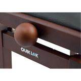 QUIKLOK PB100WNS Piano Bank – Verstelbaar 480-570 mm, Kunstleren Zitting, Mat Bruin