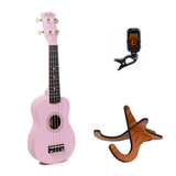 Korala UKS-15 sopraan ukulele set – inclusief stemapparaat en houten standaard