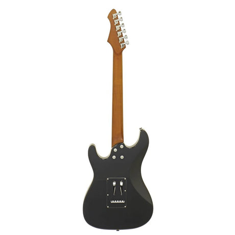 Aria 714-GTR zwarte elektrische gitaar met aluminium slagplaat