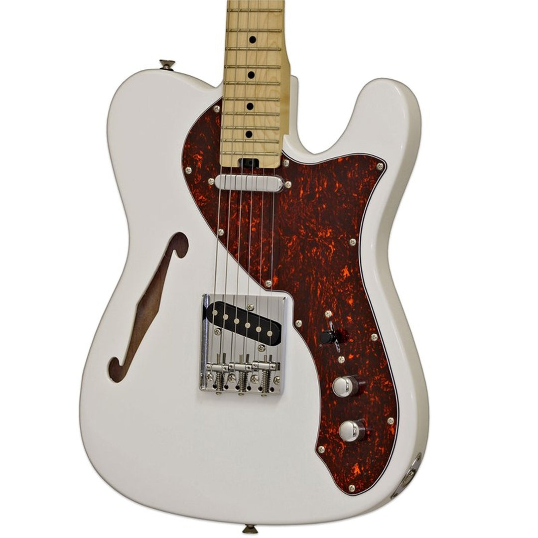 Aria TEG-TL TTWH Modern Classics Witte Telecaster Hollowbody elektrische gitaar