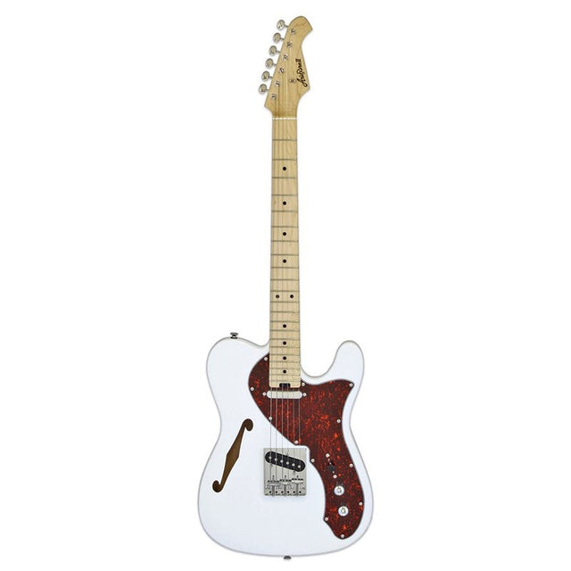 Aria TEG-TL TTWH Modern Classics Witte Telecaster Hollowbody elektrische gitaar