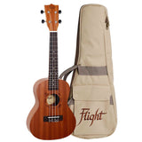 Flight NUC310 PACK Concert Ukulele met African Sapele Body, Bone Topkam, Tuner, Lesboek en Gigbag