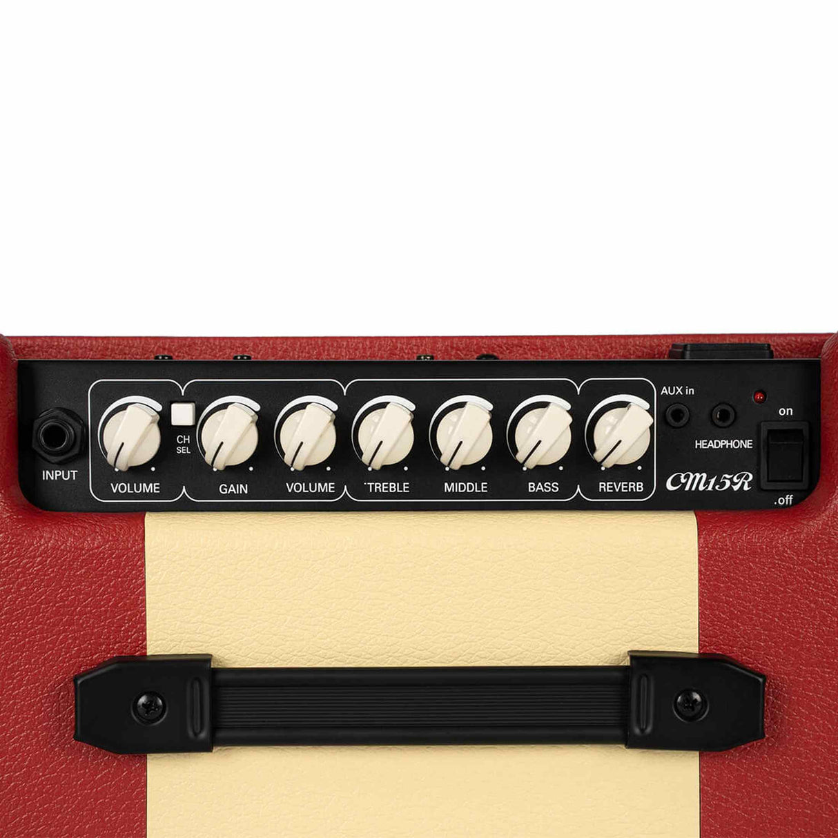 Cort CM15RDR 15W Gitaarversterker met 8 inch Speaker, Reverb en 2 Kanalen Dark Red