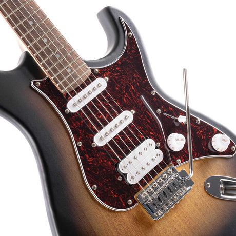 Cort G110 OPSB Elektrische Gitaar HSS Populier Open Pore Sunburst met Tremolo