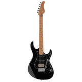 Cort G250SE BK Elektrische Gitaar HSS Linden Roasted Maple Zwart met 2-Punts Tremolo