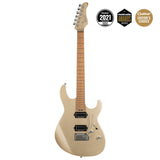 Cort G300 PRO MGD Elektrische Gitaar HH Linden met Maple Top Metallic Gold en Seymour Duncan Pickups