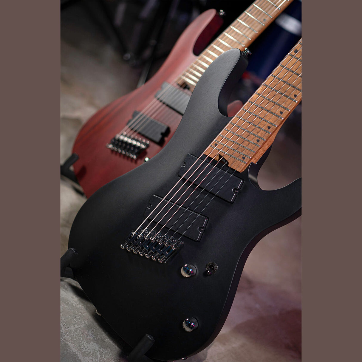 Cort KX307 Multi Scale OPM 7-Snarige Elektrische Gitaar Mahonie Roasted Maple Open Pore Mahogany