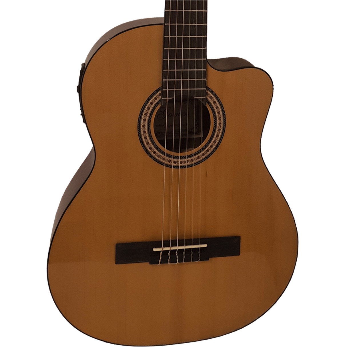 Gomez 002CE naturel Semi akoestische klassieke gitaar