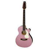 Aria FET-R1 Aqua misty rose semi akoestische western gitaar