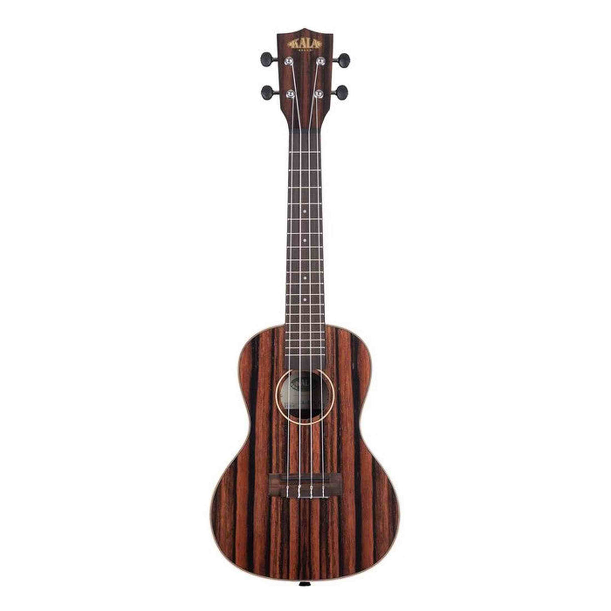 Kala Ebony concert ukulele – Gestreept ebben, maple binding, met gigbag