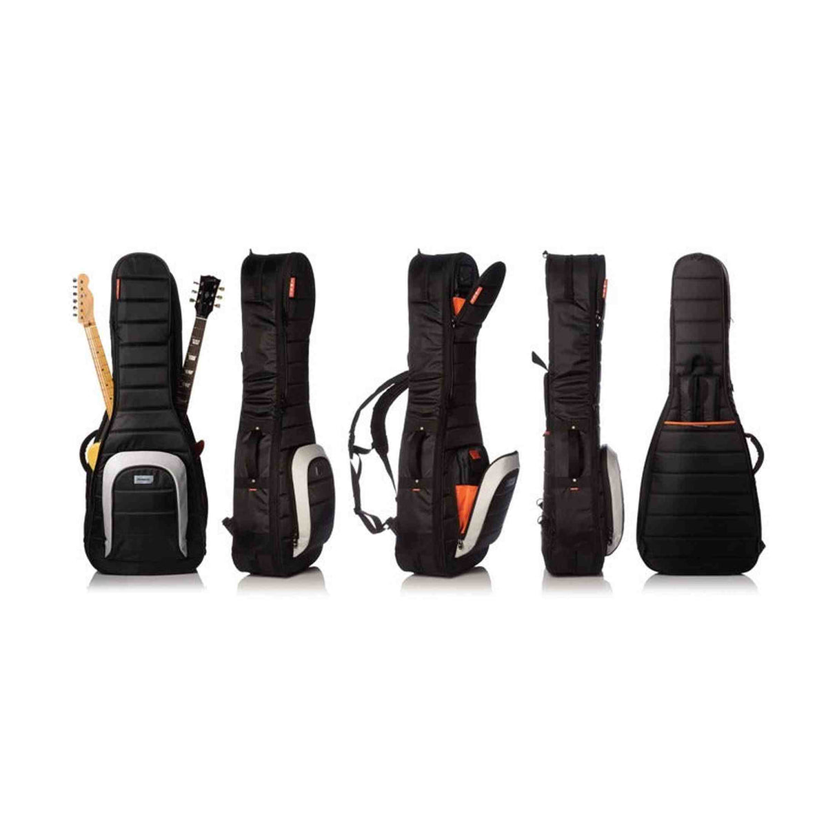 MONO Classic Dual Electric Guitar Case Black gigbag voor twee elektrische gitaren met Sharkskin en Headlock bescherming