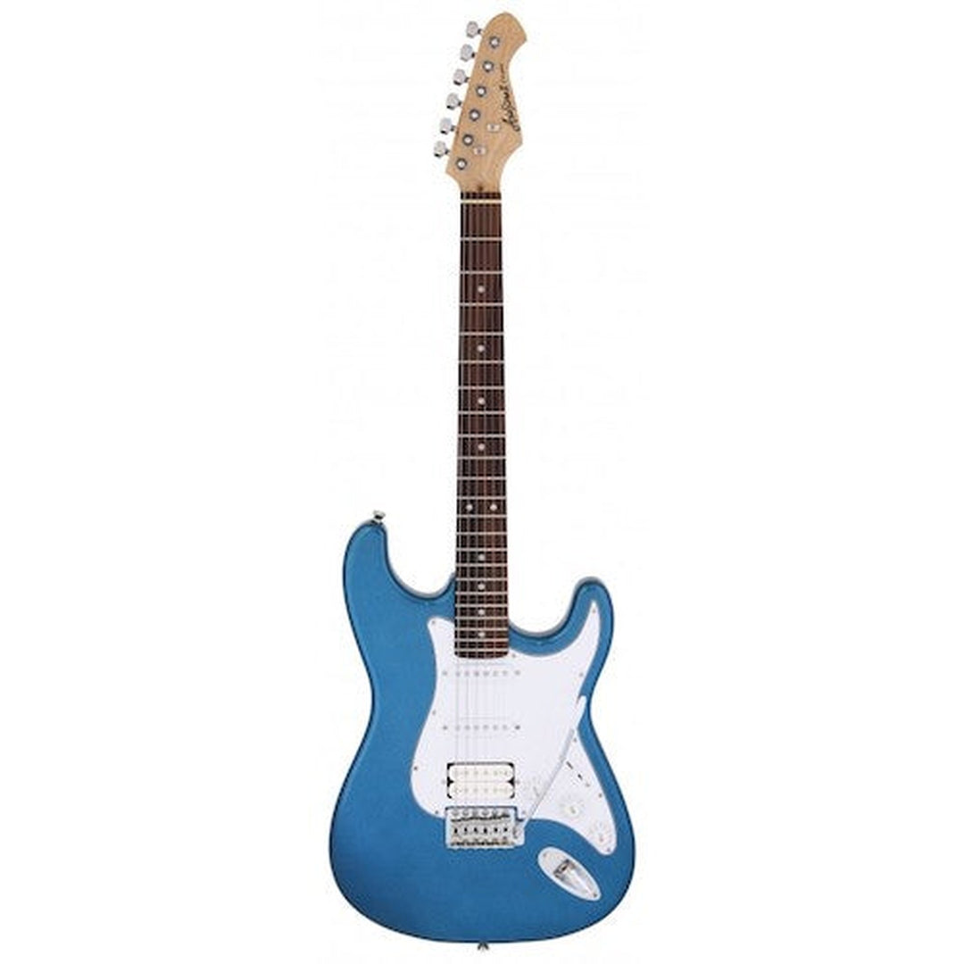 Aria STG-004 MBL Metallic Blauwe Stratocaster elektrische gitaar met versterker bundel