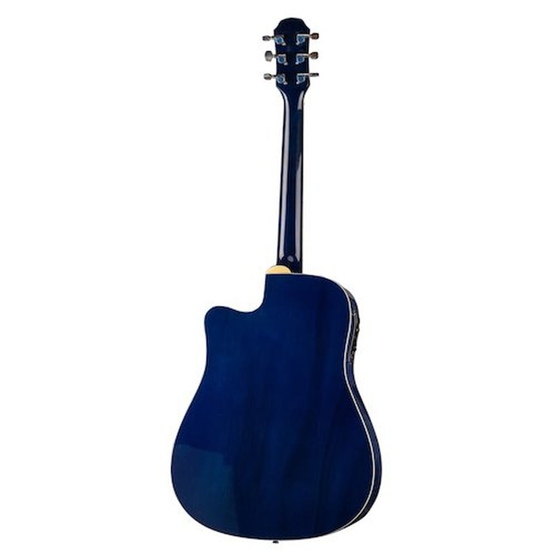 Phoenix 002 CE blauw sunburst semi akoestische western gitaar